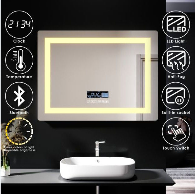 Erhitzter belichteter LED-Badezimmer-Spiegel mit Bluetooth 600*800 700*900 750*1000