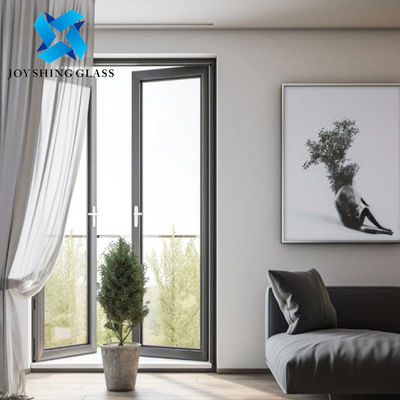 Einfachverglasung Aluminium-Swing-Türen mit Edelstahl-Gitter Aluminium-Glas-Türen